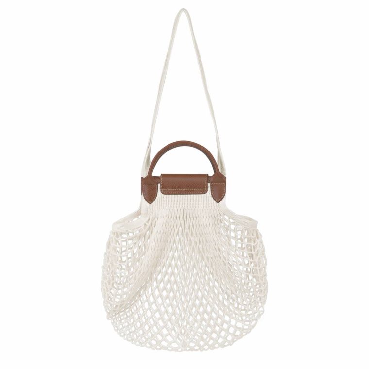 Handbags Women Ecru Le Pliage Filet L Mesh Bag Ecru - Canvas Longchamp - Image 4