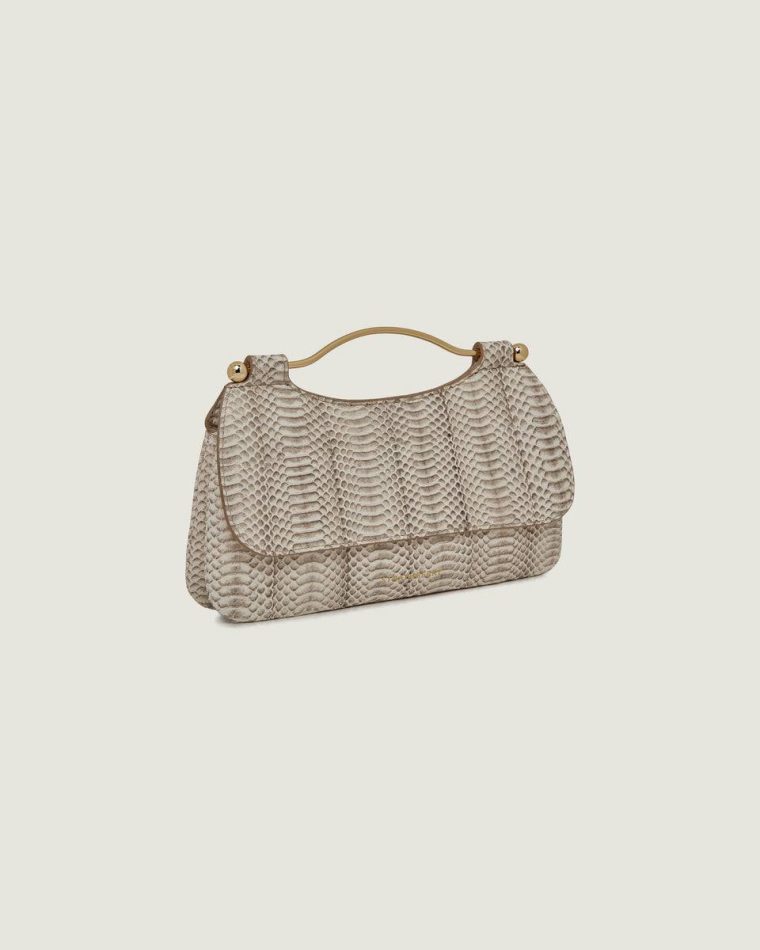 Harmony Strathberry Embossed-Snake Leather Vanilla Women Evening Bags - Image 2