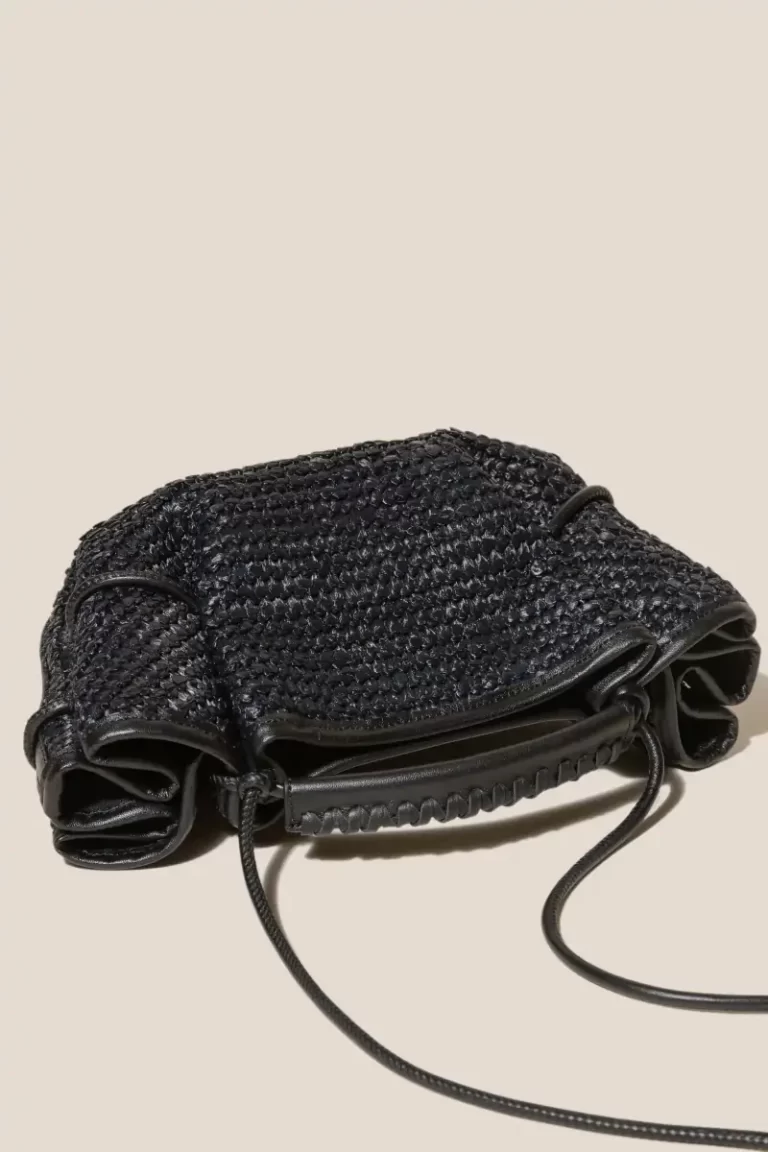 Hereu Crossbody Bags Women Arta Mini Raffia - Pleated Crossbody Bag Black - Image 2