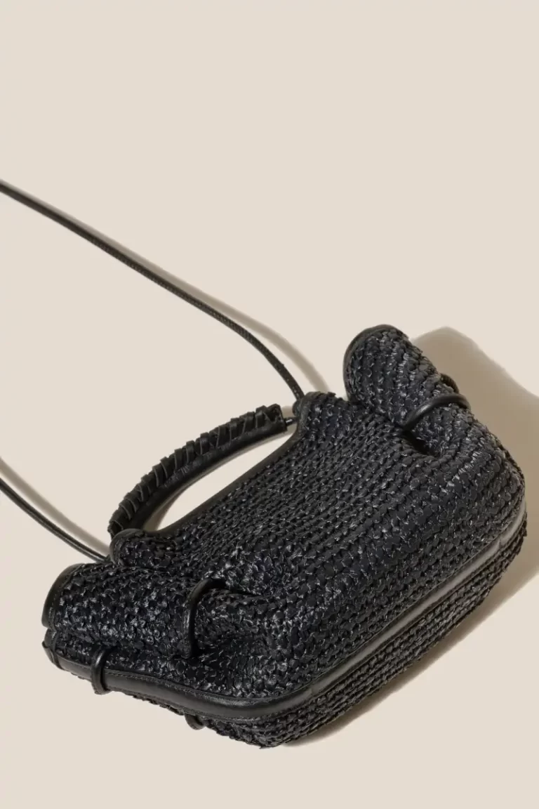 Hereu Crossbody Bags Women Arta Mini Raffia - Pleated Crossbody Bag Black - Image 4