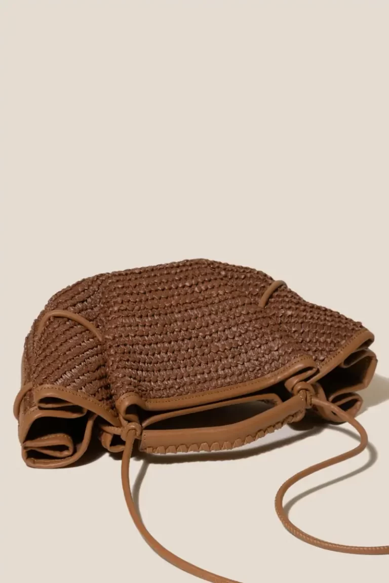Hereu Crossbody Bags Women Arta Mini Raffia - Pleated Crossbody Bag Tan - Image 3