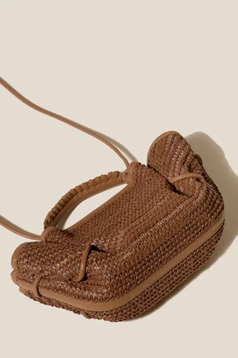 Hereu Crossbody Bags Women Arta Mini Raffia - Pleated Crossbody Bag Tan - Image 5