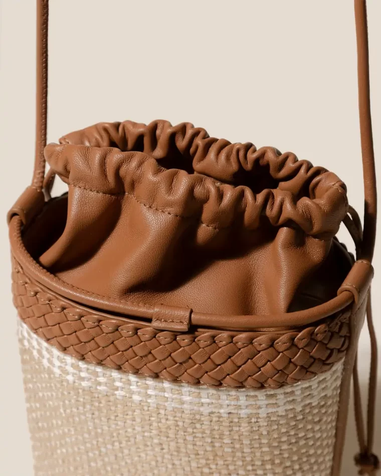 Hereu Palau Yute - Hand-Braided Mini Bucket Crossbody Bag Crossbody Bags Tan Women - Image 2