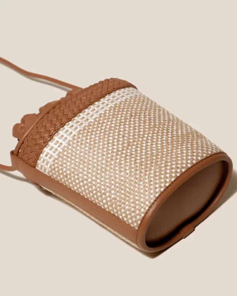 Hereu Palau Yute - Hand-Braided Mini Bucket Crossbody Bag Crossbody Bags Tan Women - Image 4