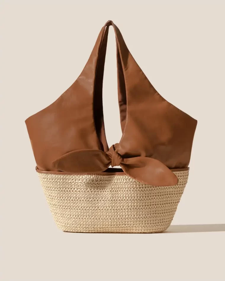 Hereu Shoulder Bags Tan Women Quini - Bow Detail Shoulder Bag