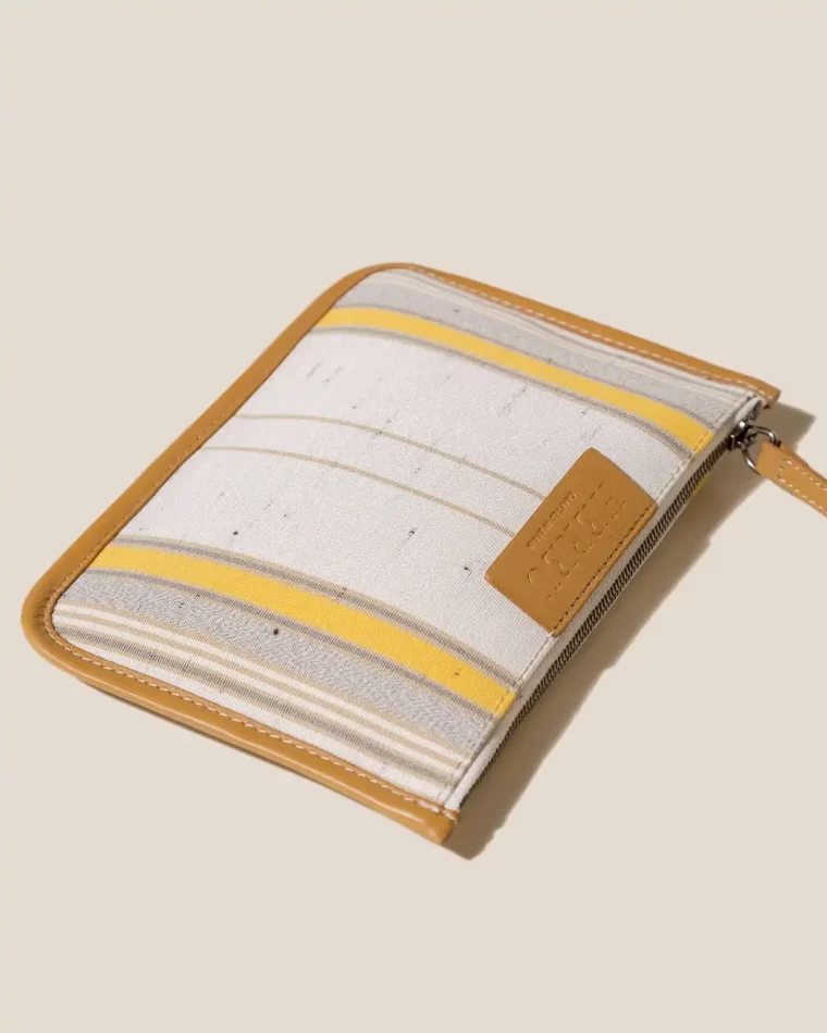 Hereu Shoulder Bags Women Calella Squared Stripes - Leather-Trimmed Tote Bag Yellow - Image 5