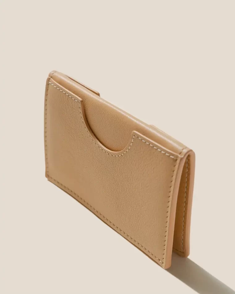 Hereu Small Leather Goods Sand Rodona - Foldable Leather Card Holder Men - Image 3