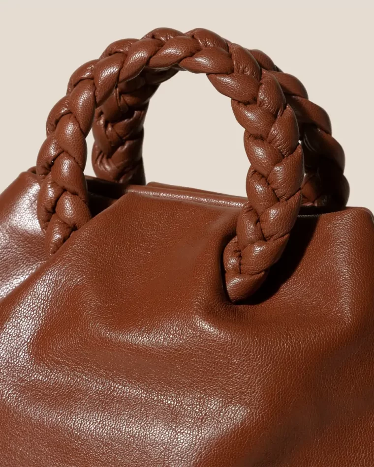 Hereu Women Crossbody Bags Brick Bombon M Supple Shiny - Plaited-Handle Leather Crossbody Bag - Image 2
