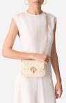 Ivory Crossbody Bags Vanessa Bruno Women Small Braided Leather Moon Bag In Lambskin Leather - Image 2