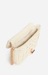 Ivory Crossbody Bags Vanessa Bruno Women Small Braided Leather Moon Bag In Lambskin Leather - Image 4