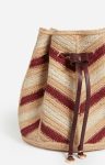 Jute Bucket Bag Cowhide Leather Details Women Bucket Bags Burgundy Vanessa Bruno - Image 2