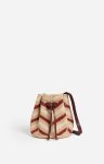 Jute Bucket Bag Cowhide Leather Details Women Bucket Bags Burgundy Vanessa Bruno