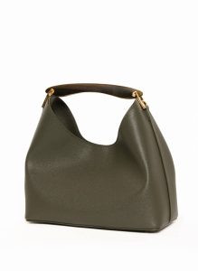 Khaki Green Women Boomerang Caviar Leather Khaki Green Boomerang Elleme - Image 2