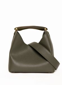 Khaki Green Women Boomerang Caviar Leather Khaki Green Boomerang Elleme - Image 3