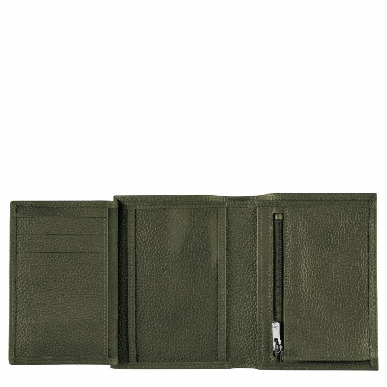 Khaki Le Foulonné Wallet Khaki - Leather Women Wallets Longchamp - Image 2