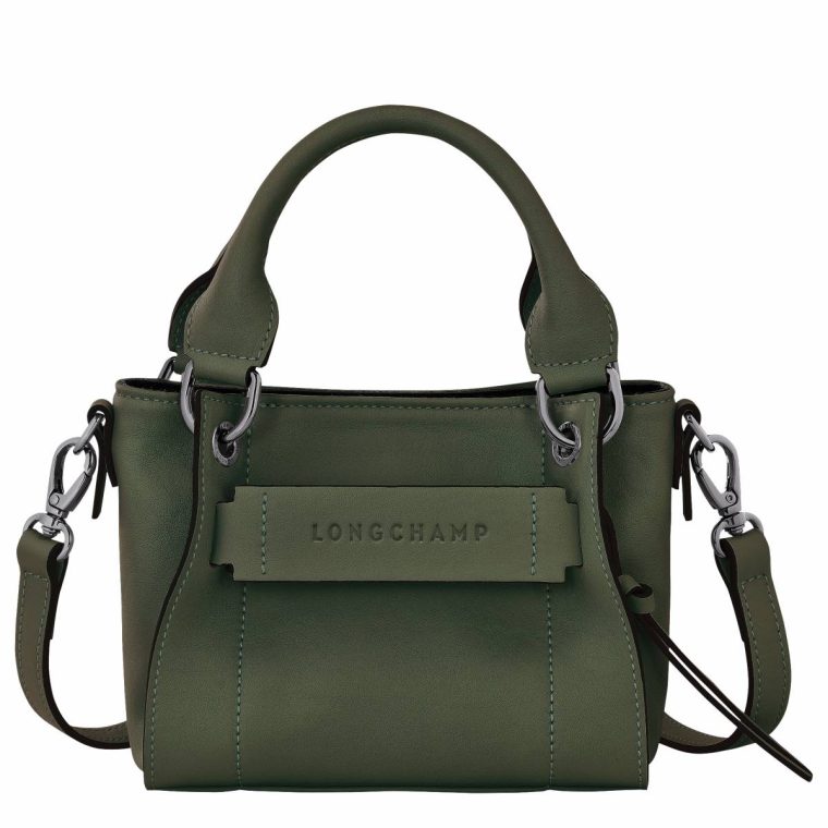 Khaki Leather Bags Longchamp 3D Xs Handbag Khaki - Leather Women