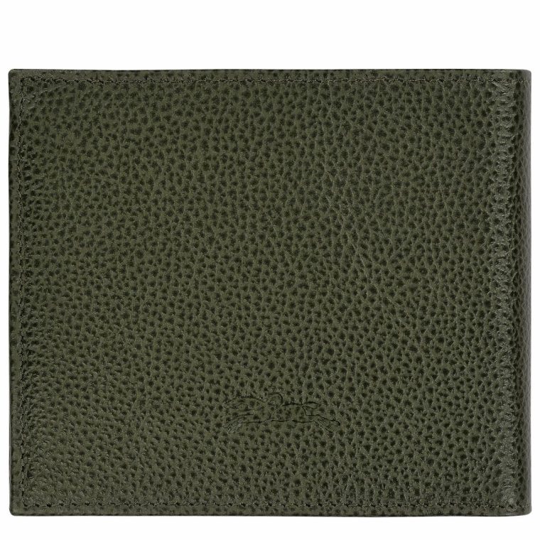Khaki Leather Wallets Longchamp Women Le Foulonné Wallet Khaki - Leather - Image 3