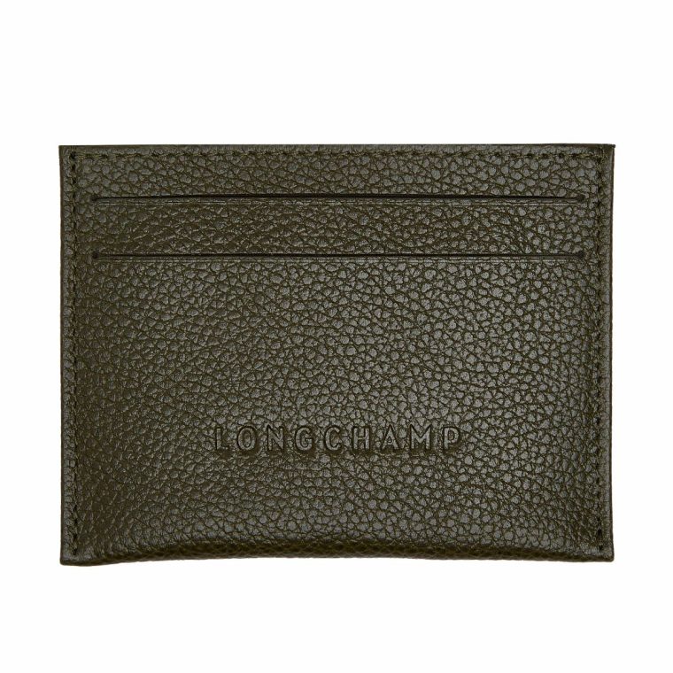 Khaki Longchamp Women Cardholders & Coin Purses Le Foulonné Card Holder Khaki - Leather - Image 2