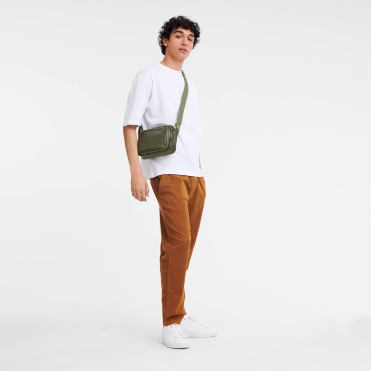 Khaki Men Longchamp Leather Bags Le Foulonné S Camera Bag Khaki - Leather - Image 2