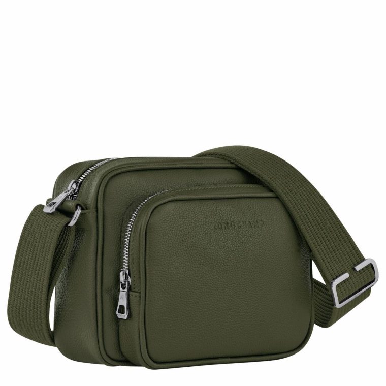 Khaki Men Longchamp Leather Bags Le Foulonné S Camera Bag Khaki - Leather - Image 3