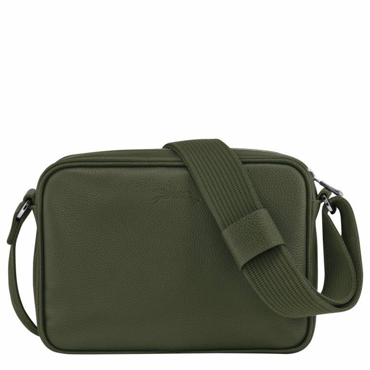 Khaki Men Longchamp Leather Bags Le Foulonné S Camera Bag Khaki - Leather - Image 4
