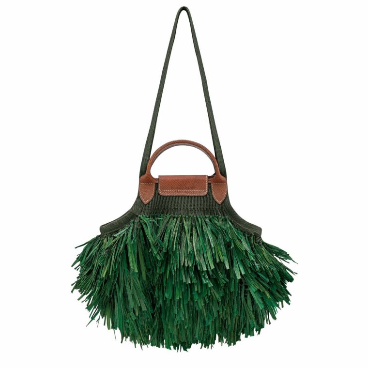 Khaki Shoulder Bags Women Longchamp Le Pliage Filet L Mesh Bag Khaki - Canvas - Image 4