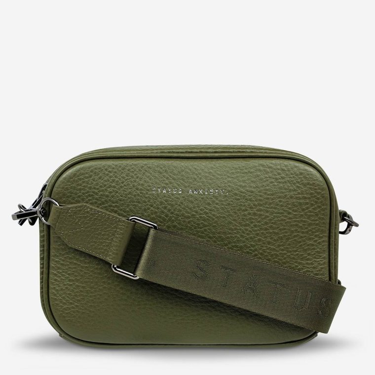 Khaki Status Anxiety Crossbody Plunder Bag With Webbed Strap - Khaki Women - Image 2