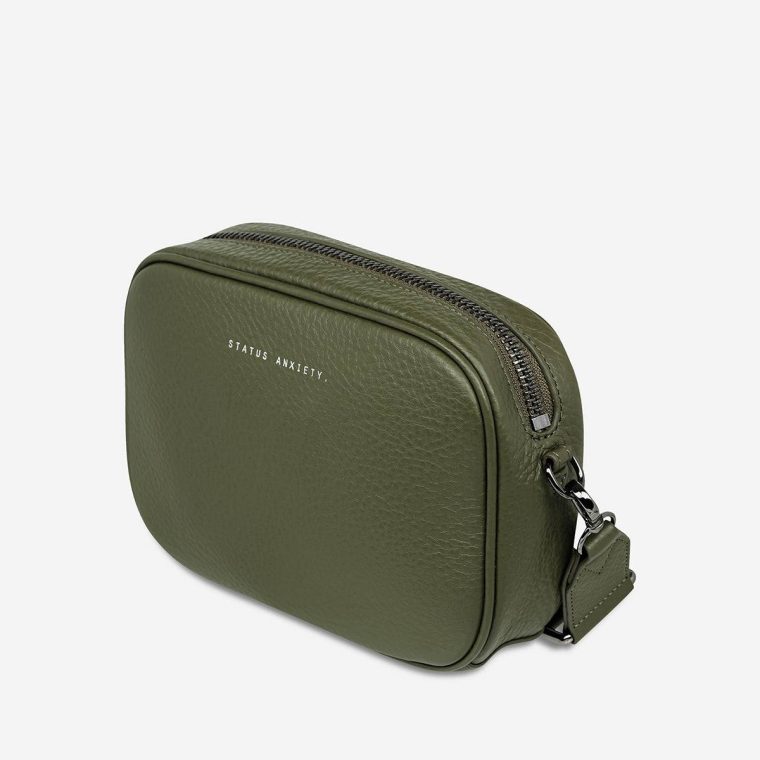 Khaki Status Anxiety Crossbody Plunder Bag With Webbed Strap - Khaki Women - Image 4