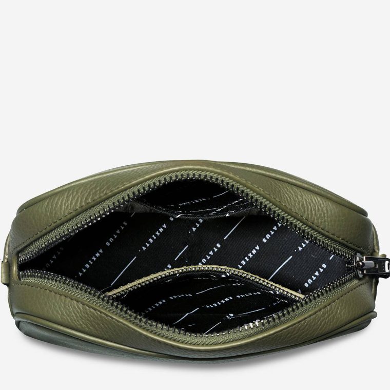 Khaki Status Anxiety Crossbody Plunder Bag With Webbed Strap - Khaki Women - Image 5