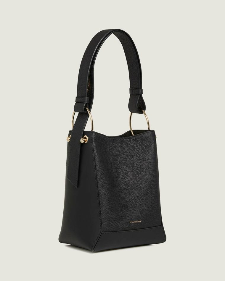 Lana Midi Bucket Bag Black Women Strathberry Shoulder Bags - Image 2