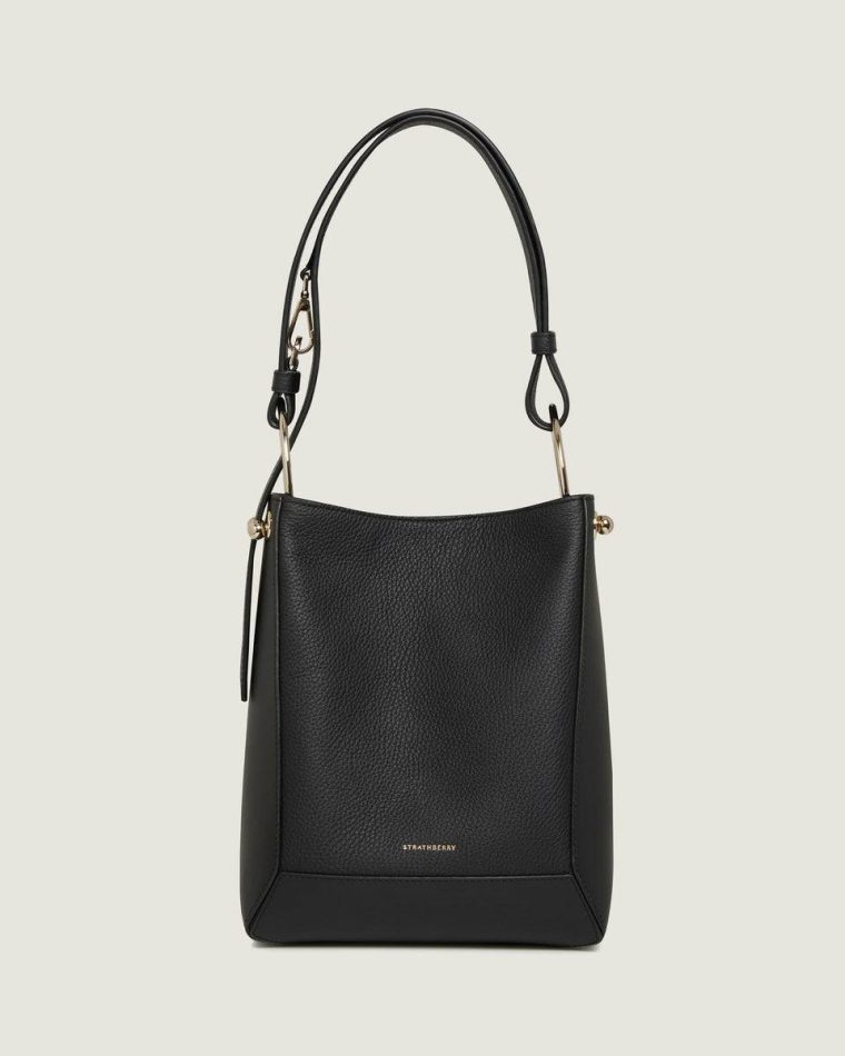 Lana Midi Bucket Bag Black Women Strathberry Shoulder Bags - Image 3
