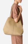 Large Leather Daily Tote In Cowhide Leather Shoulder Bags Vanessa Bruno Olive Women - Image 3