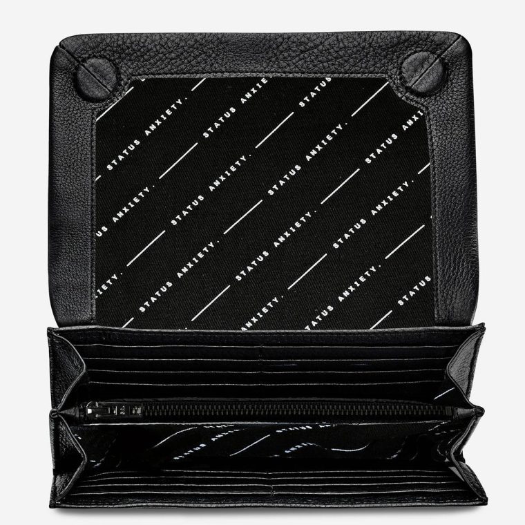 Large Status Anxiety Women Remnant Wallet - Black Black - Image 4