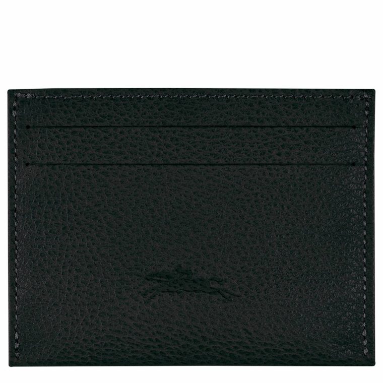 Le Foulonné Card Holder Black - Leather Cardholders & Coin Purses Longchamp Women Black - Image 2