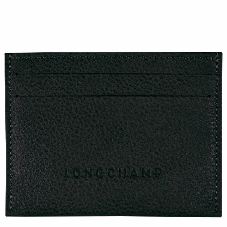 Le Foulonné Card Holder Black - Leather Cardholders & Coin Purses Longchamp Women Black