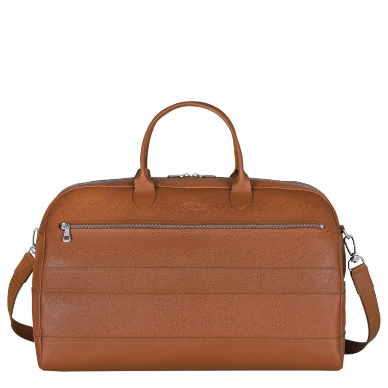 Le Foulonné L Travel Bag Caramel - Leather Caramel Travel Bags Longchamp Women - Image 4