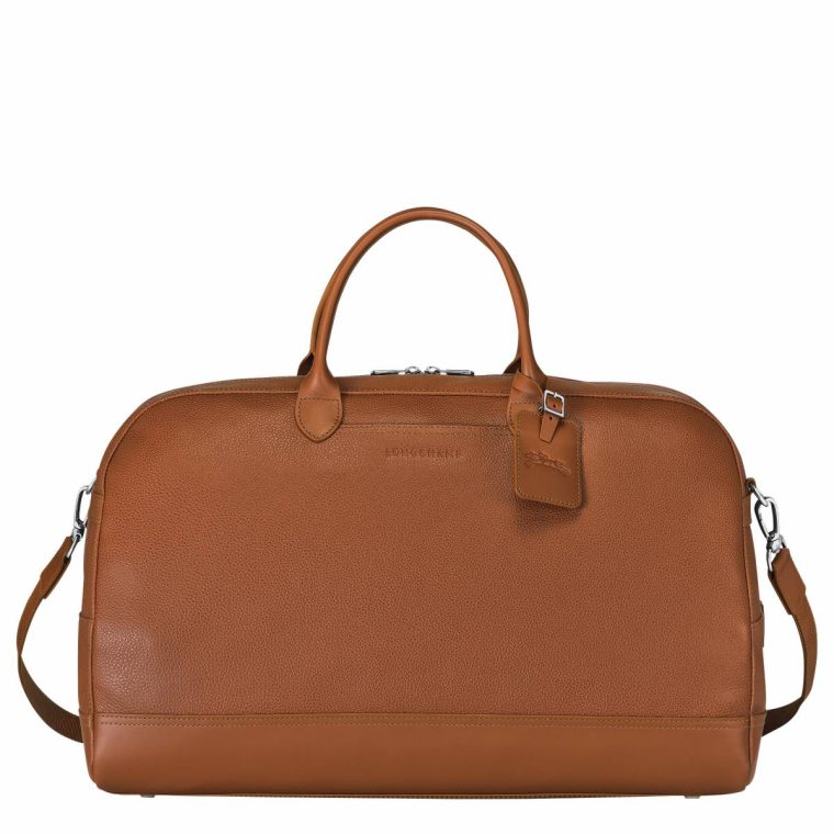 Le Foulonné L Travel Bag Caramel - Leather Caramel Travel Bags Longchamp Women