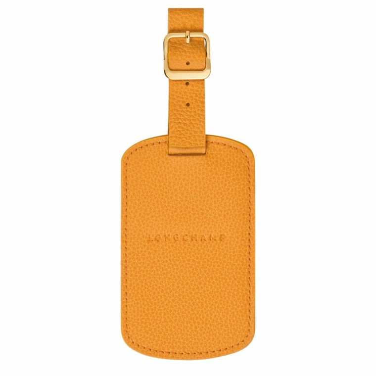 Le Foulonné Luggage Tag Apricot - Leather Travel Accessories Apricot Longchamp Women