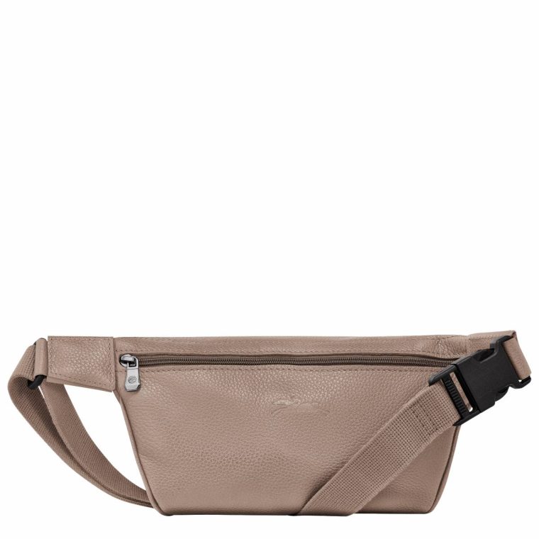 Le Foulonné M Belt Bag Turtledove - Leather Women Longchamp Turtledove Leather Bags - Image 3