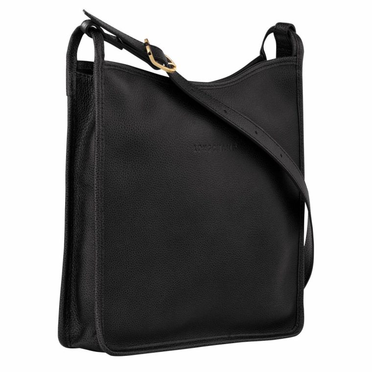 Le Foulonné M Crossbody Bag Black - Leather Longchamp Black Women Leather Bags - Image 3