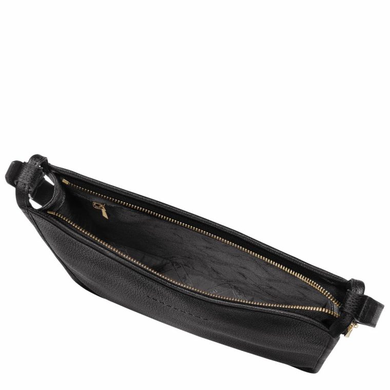 Le Foulonné M Crossbody Bag Black - Leather Longchamp Black Women Leather Bags - Image 5