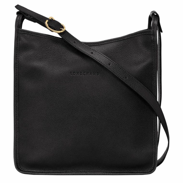 Le Foulonné M Crossbody Bag Black - Leather Longchamp Black Women Leather Bags