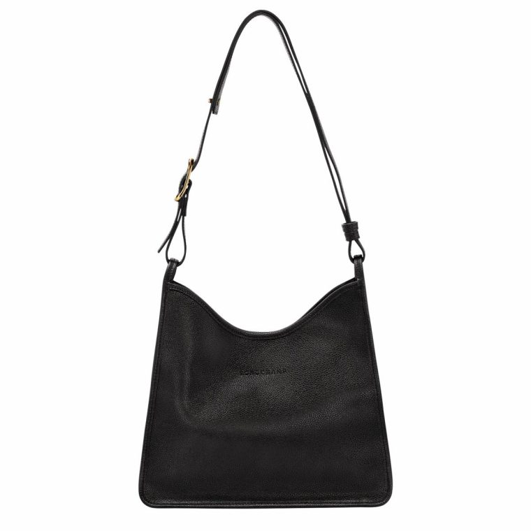 Le Foulonné M Hobo Bag Black - Leather Longchamp Black Leather Bags Women