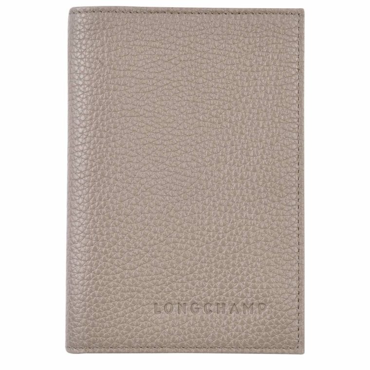 Le Foulonné Passport Cover Turtledove - Leather Pouches & Cases Longchamp Women Turtledove