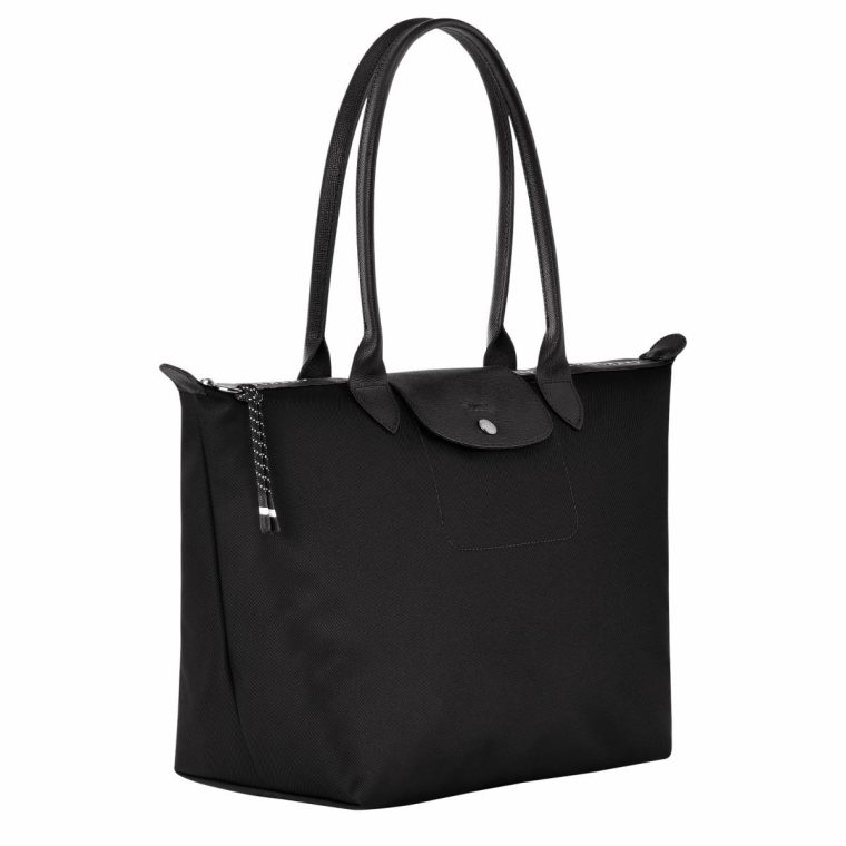 Le Pliage Energy L Tote Bag Black - Recycled Canvas Shoulder Bags Women Longchamp Black - Image 2
