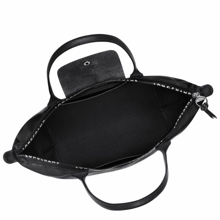 Le Pliage Energy L Tote Bag Black - Recycled Canvas Shoulder Bags Women Longchamp Black - Image 4