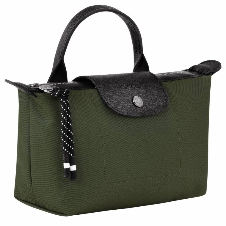 Le Pliage Energy Pouch Khaki - Recycled Canvas Khaki Longchamp Pouches & Cases Women - Image 2