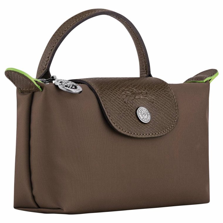 Le Pliage Green Pouch With Handle Terra - Recycled Canvas Women Pouches & Cases Longchamp Terra - Image 2