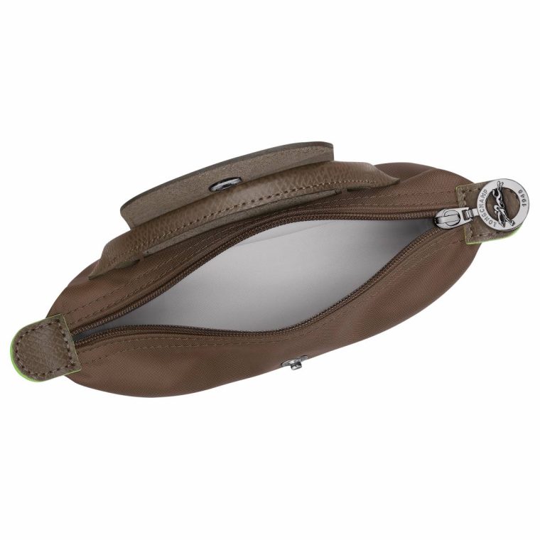 Le Pliage Green Pouch With Handle Terra - Recycled Canvas Women Pouches & Cases Longchamp Terra - Image 4