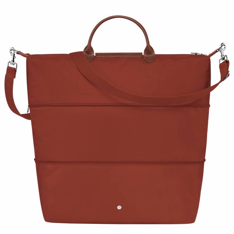 Le Pliage Green Travel Bag Expandable Chestnut - Recycled Canvas Chestnut Travel Bags Women Longchamp - Image 3
